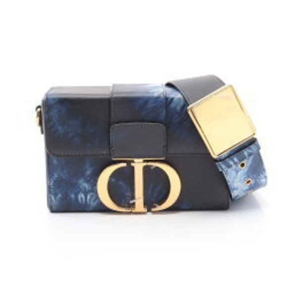 Dior MONTAIGNE Shoulder Bag Leather Navy Blue - Picture 1 of 8